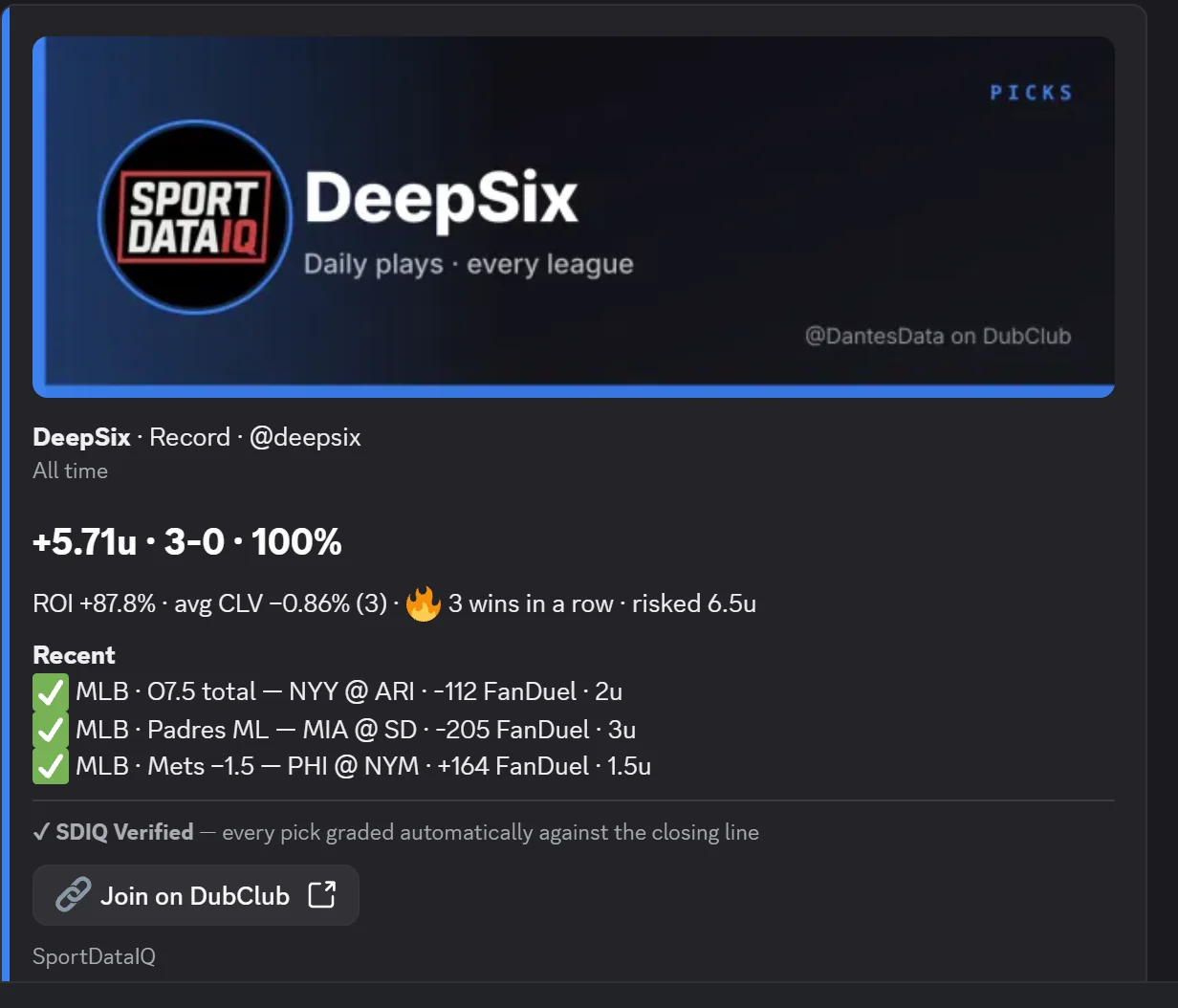 /record card in Discord